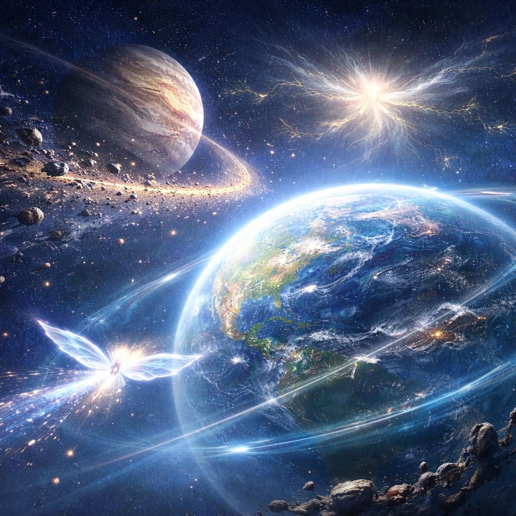 木星以强大引力充当地球的宇宙吸尘器，保护太阳系宜居带中的地球免遭小行星撞击 ... ...