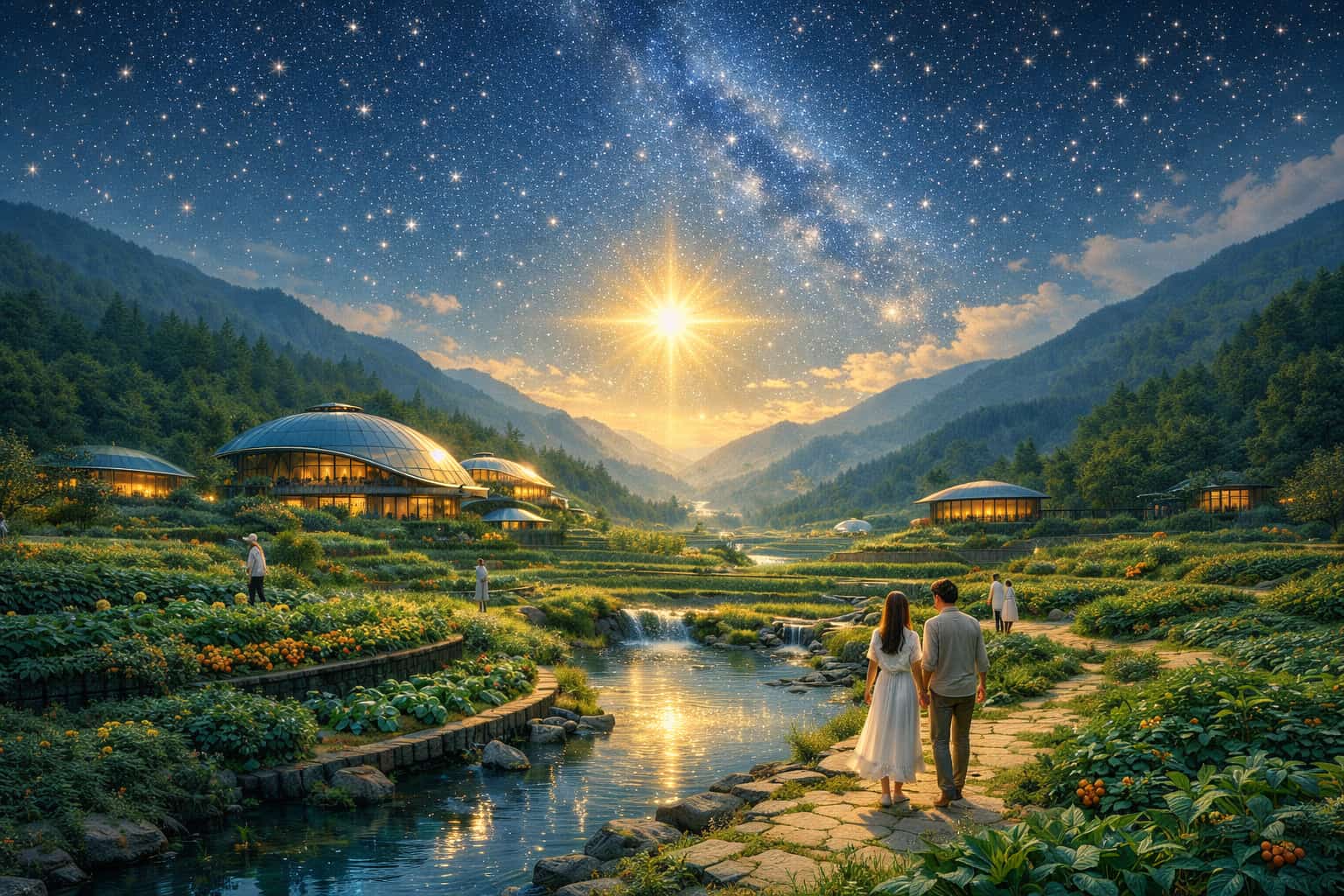 生命禅院第二家园生态天堂示意图：雪峰阐述文明3.0农场合作之道，打造人与自然和谐共生的世外桃源 ...